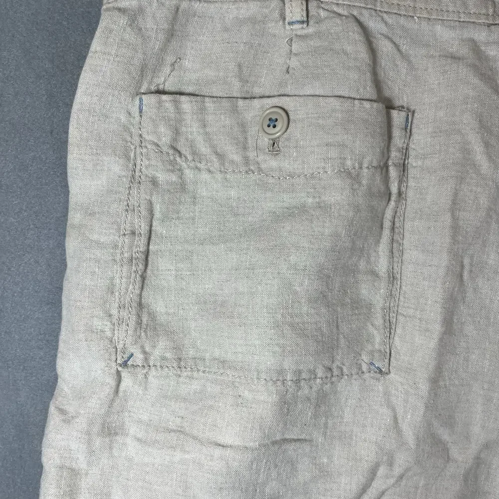 Old Navy Surplus Linen Beach Boho Casual Beige Shorts Men 40‎
